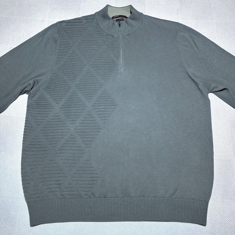 Nike Tiger Woods 1/4 Zip Sweater Mens XL Gray Cotton Cashmere Golf Casual Preppy - Picture 3 of 12